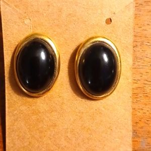 TRIBARL Vintage, Post Gold & Blk Earrings